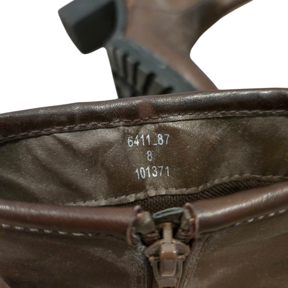 Cathy Jean Brown Heeled Ankle Boots Double Zipper Vintage Size 8 - Picture 6 of 7